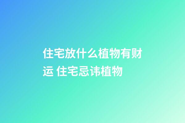 住宅放什么植物有财运 住宅忌讳植物